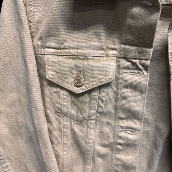 Michael Michael Kors Women's Khaki Denim Trucker Jacket Size Medium New Tags - Picture 14 of 14